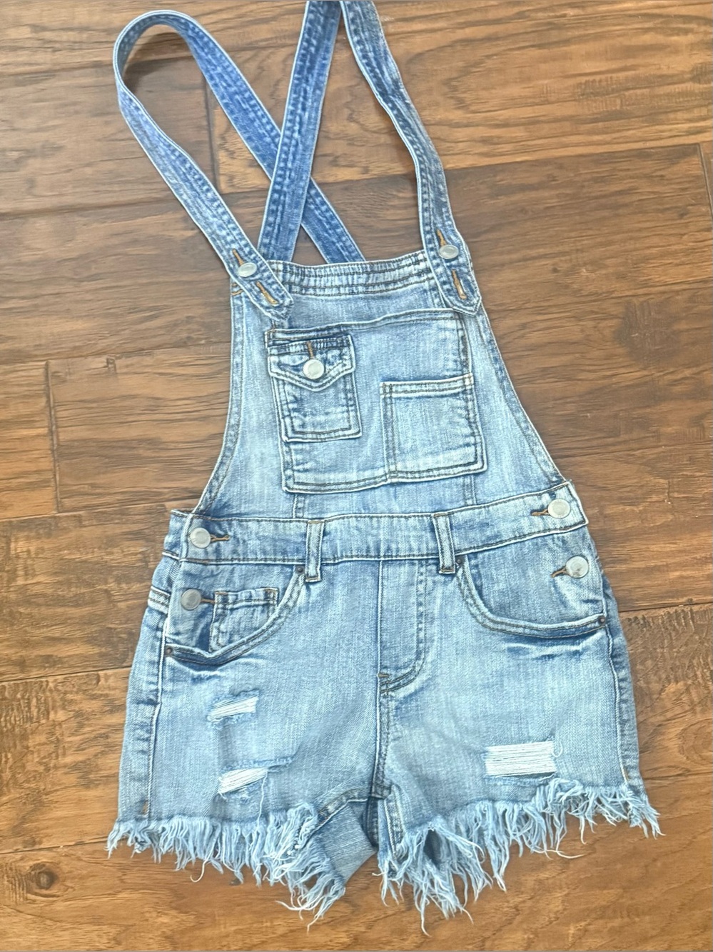 Denim Overall Shorts - Picture 1 of 2